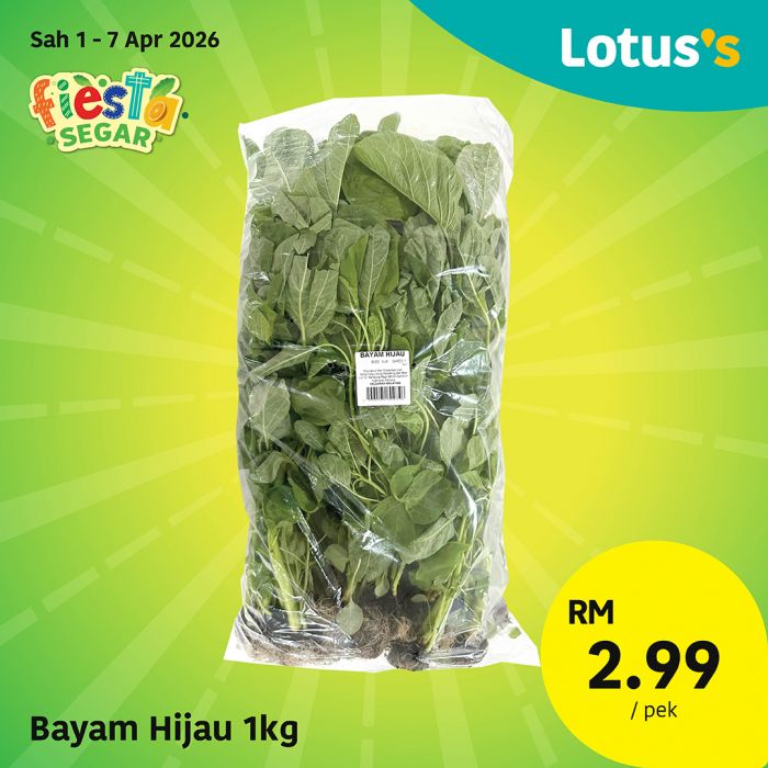 最新 Lotus's 促销 (1日至7日4月):Fiesta Segar | 买一送一新鲜蔬果