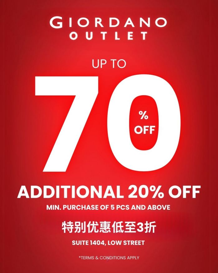 Giordano Sale @ Genting Highlands Premium Outlets: Special Sale - Up to 70% OFF + Extra 20% OFF | 1-30 Apr 2026 Giordano Sale @ Genting Highlands Premium Outlets: Special Sale - Up to 70% OFF + Extra 20% OFF | 1-30 Apr 2026