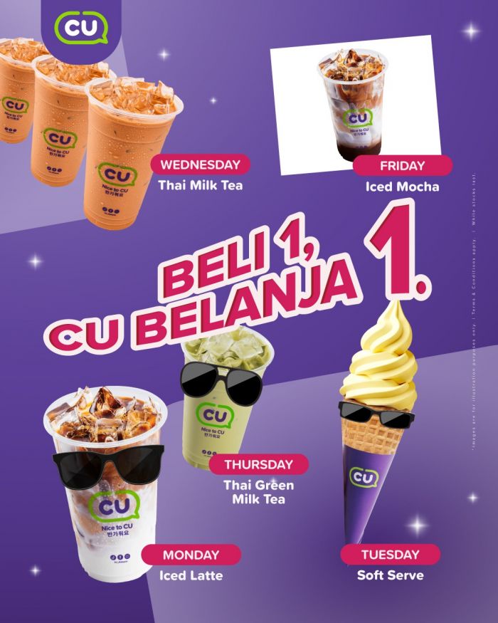CU Buy 1 Free 1 Promo: Beli 1 Belanja 1 Daily Deals - Free Coffee & Soft Serve CU Buy 1 Free 1 Promo: Beli 1 Belanja 1 Daily Deals - Free Coffee & Soft Serve