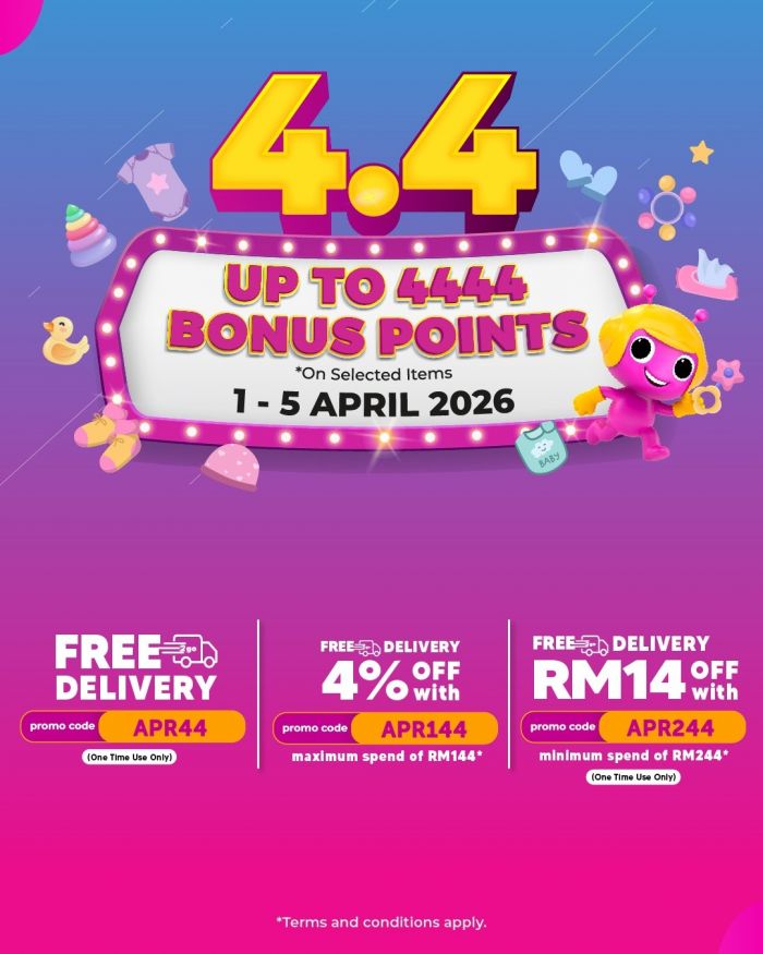 AEON myAEON2go 4.4 Sale: Get Free Delivery & 4444 Bonus Points | 1-5 April 2026 AEON myAEON2go 4.4 Sale: Get Free Delivery & 4444 Bonus Points | 1-5 April 2026