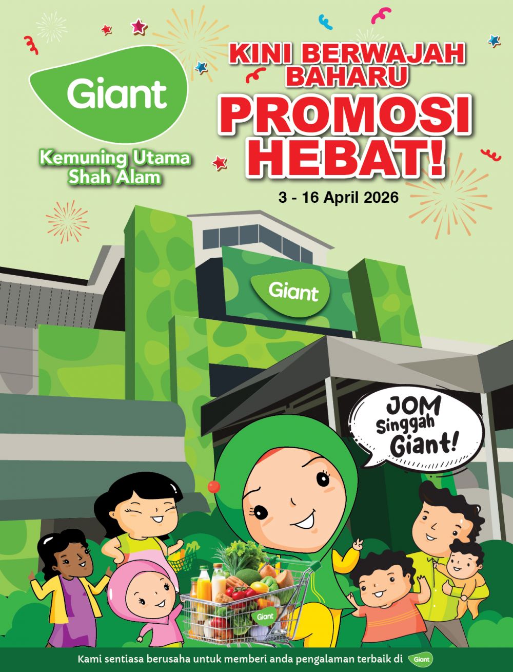 Giant Kemuning Utama Promotion: Promosi Hebat - Buy 1 Free 1 & RM0.99 Deals | 3-16 April 2026 Giant Kemuning Utama Promotion: Promosi Hebat - Buy 1 Free 1 & RM0.99 Deals | 3-16 April 2026