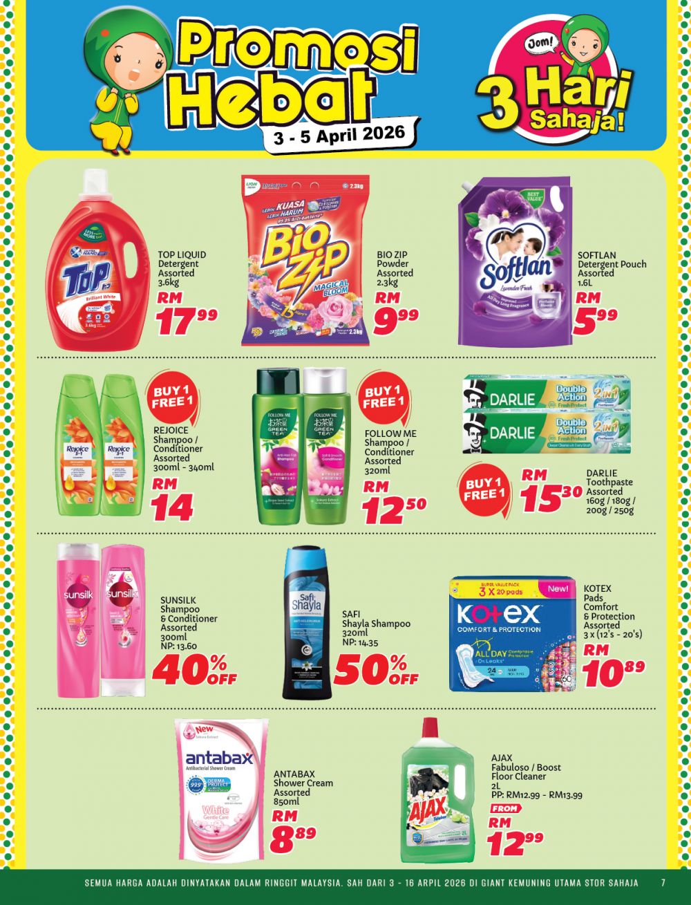 Giant Kemuning Utama Promotion: Promosi Hebat - Buy 1 Free 1 & RM0.99 Deals | 3-16 April 2026 Giant Kemuning Utama Promotion: Promosi Hebat - Buy 1 Free 1 & RM0.99 Deals | 3-16 April 2026