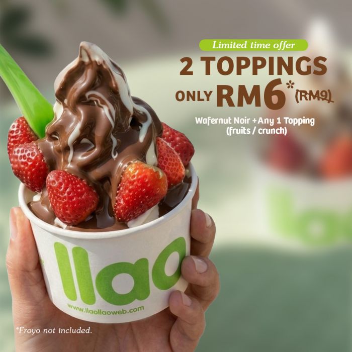 llaollao Promotion: Wafernut Noir Sauce is Back - 2 Toppings for RM6 llaollao Promotion: Wafernut Noir Sauce is Back - 2 Toppings for RM6