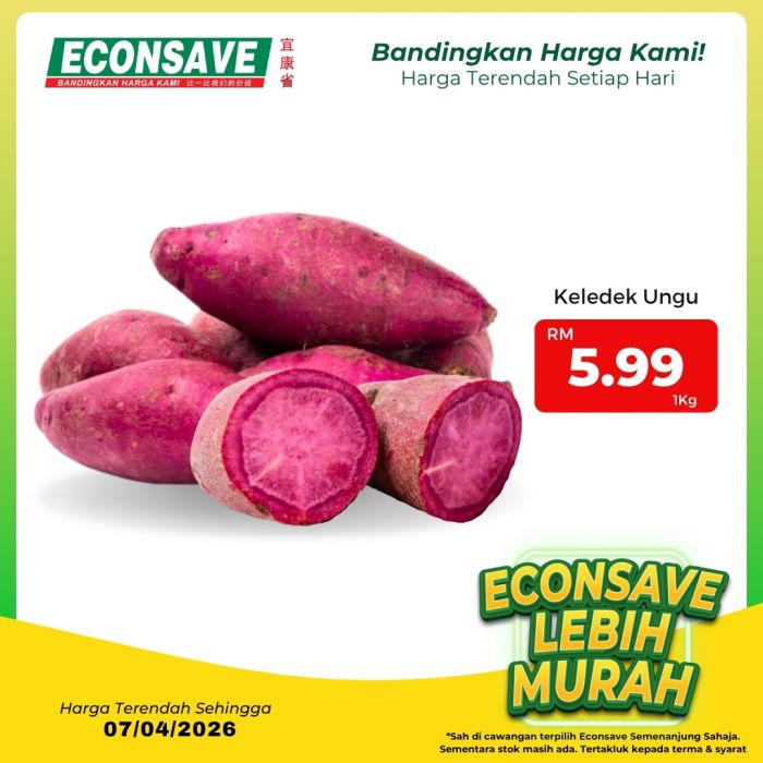 Econsave Lebih Murah Promotion: Harga Terendah Setiap Hari - Sayur Buy 3 @ RM10 | Until 7 April 2026 Econsave Lebih Murah Promotion: Harga Terendah Setiap Hari - Sayur Buy 3 @ RM10 | Until 7 April 2026