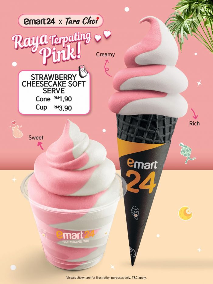 emart24 ice cream: Raya Terpaling Pink! - Strawberry Cheesecake Soft Serve from RM1.90 | April 2026 emart24 ice cream: Raya Terpaling Pink! - Strawberry Cheesecake Soft Serve from RM1.90 | April 2026