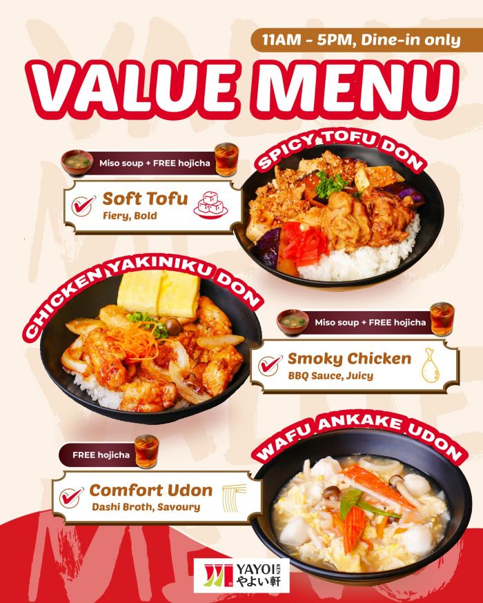 YAYOI Value Menu: Lunch Promo - RM18.60 Meals + Free Hojicha YAYOI Value Menu: Lunch Promo - RM18.60 Meals + Free Hojicha