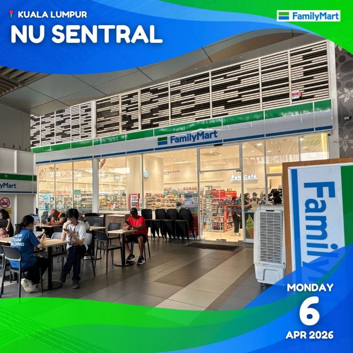 FamilyMart NU Sentral Opening Promotion: 25% OFF Sofuto, Coffee & More | 6 Apr - 3 May 2026 FamilyMart NU Sentral Opening Promotion: 25% OFF Sofuto, Coffee & More | 6 Apr - 3 May 2026