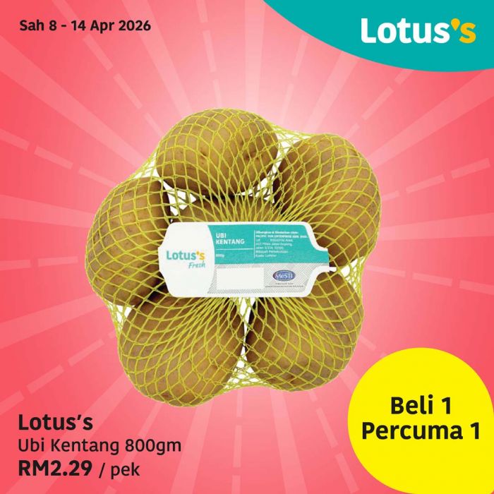 Lotus's Promotion: Fiesta Segar - Buy 1 Free 1 on Fresh Produce | 8-14 Apr 2026 Lotus's Promotion: Fiesta Segar - Buy 1 Free 1 on Fresh Produce | 8-14 Apr 2026