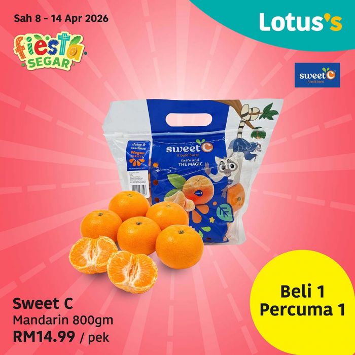 Lotus's Promotion: Fiesta Segar - Buy 1 Free 1 on Fresh Produce | 8-14 Apr 2026 Lotus's Promotion: Fiesta Segar - Buy 1 Free 1 on Fresh Produce | 8-14 Apr 2026
