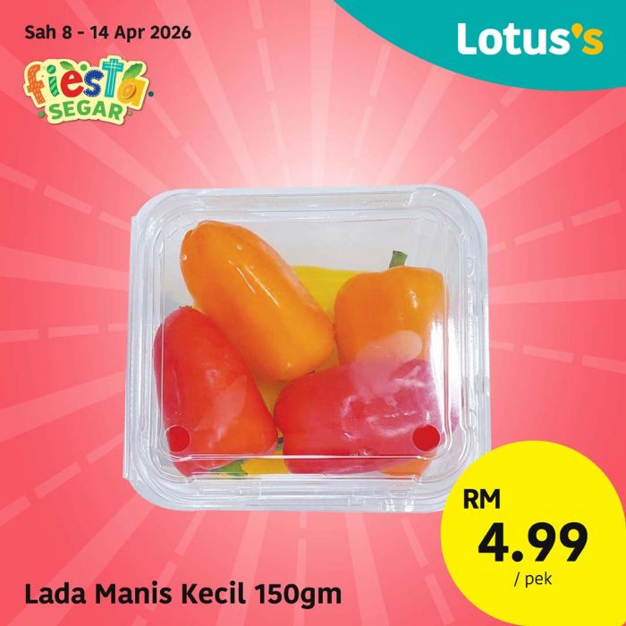 Lotus's Promotion: Fiesta Segar - Buy 1 Free 1 on Fresh Produce | 8-14 Apr 2026 Lotus's Promotion: Fiesta Segar - Buy 1 Free 1 on Fresh Produce | 8-14 Apr 2026
