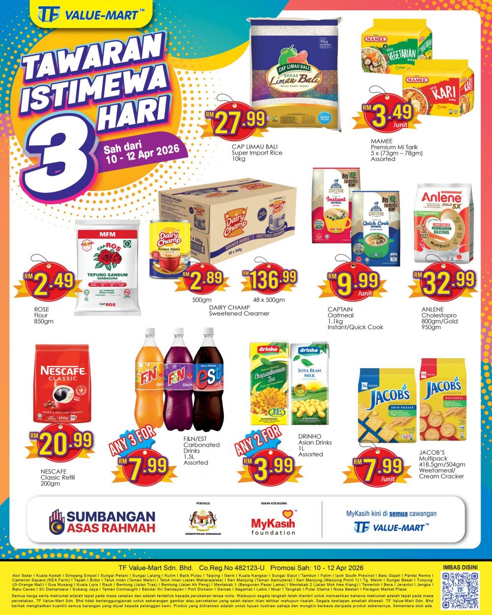 TF Value-Mart Promotion: Tawaran Istimewa 3 Hari - Groceries From RM1.39 | 10-12 Apr 2026 TF Value-Mart Promotion: Tawaran Istimewa 3 Hari - Groceries From RM1.39 | 10-12 Apr 2026