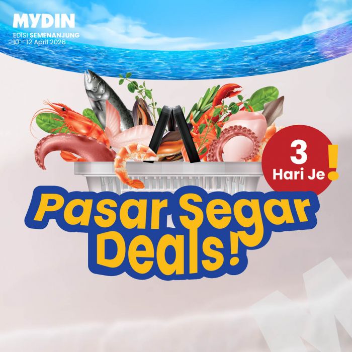 MYDIN Promotion: Pasar Segar Deals - Groceries From RM3.39 | 10-12 Apr 2026 MYDIN Promotion: Pasar Segar Deals - Groceries From RM3.39 | 10-12 Apr 2026