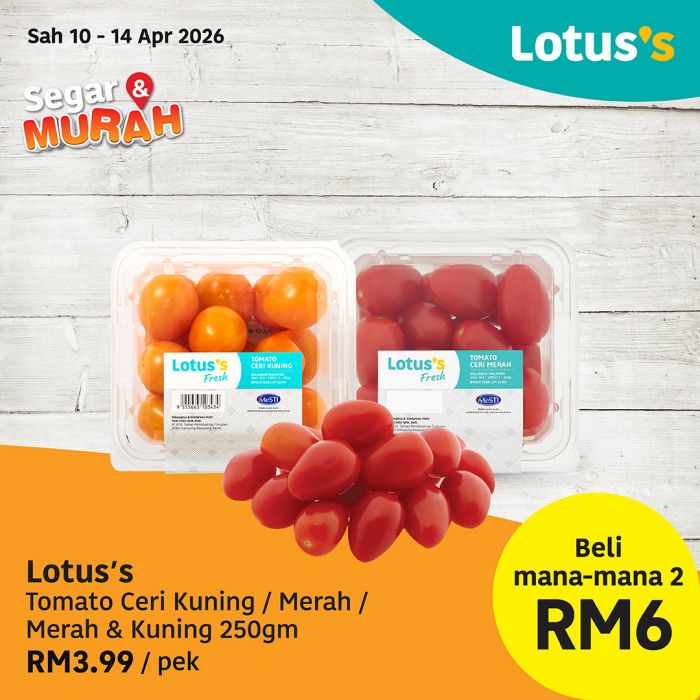 Lotus's Promotion: Segar & Murah - Buy 1 Free 1 Koral Hijau | 10-14 April 2026 Lotus's Promotion: Segar & Murah - Buy 1 Free 1 Koral Hijau | 10-14 April 2026