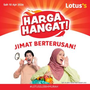 最新 Lotus's 促销 (至 2026年4月22日)：Harga Hangat大减价 | 10kg白米只需RM28.50