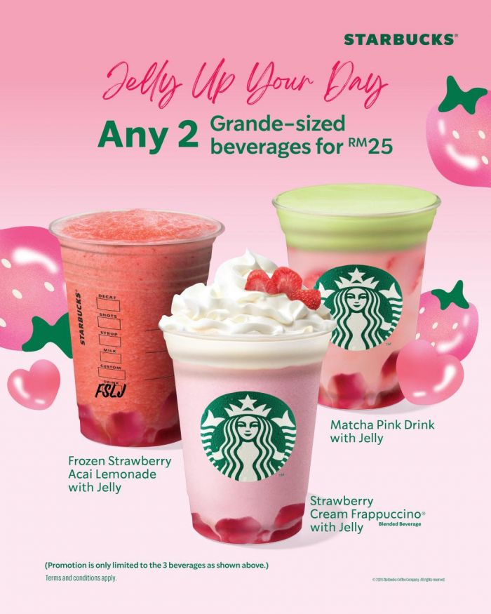 Starbucks Promotion: Jelly Up Your Day - Any 2 Grande Beverages for RM25 Starbucks Promotion: Jelly Up Your Day - Any 2 Grande Beverages for RM25