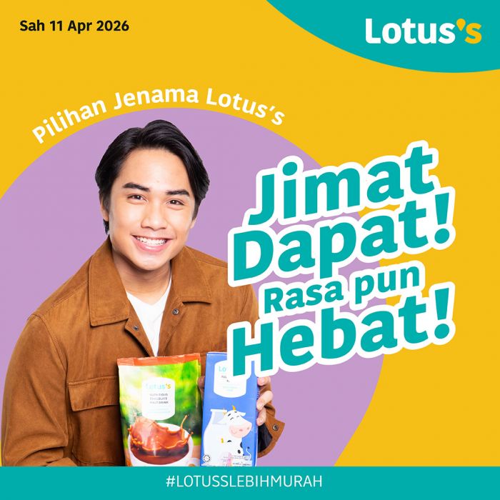 Lotus's Brand Products Promotion: Harga Hangat Deals - Groceries from RM2.49 | 11-22 April 2026 Lotus's Brand Products Promotion: Harga Hangat Deals - Groceries from RM2.49 | 11-22 April 2026