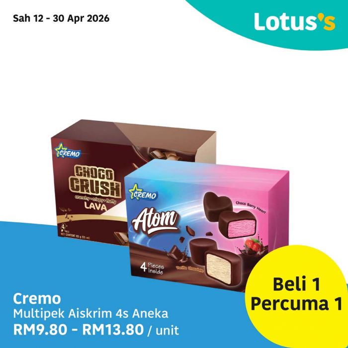 最新 Lotus's 促销 (至2026年4月30日):Janji Semua Sukaaa! | 冰淇淋买一送一与便宜鸡蛋
