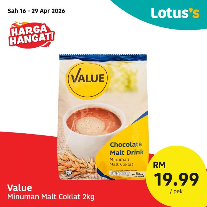 Lotus's Promotion: Harga Hangat! - Essential Groceries from RM2.79 | 16 - 29 April 2026 Lotus's Promotion: Harga Hangat! - Essential Groceries from RM2.79 | 16 - 29 April 2026