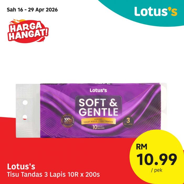 Lotus's Promotion: Harga Hangat! - Essential Groceries from RM2.79 | 16 - 29 April 2026 Lotus's Promotion: Harga Hangat! - Essential Groceries from RM2.79 | 16 - 29 April 2026