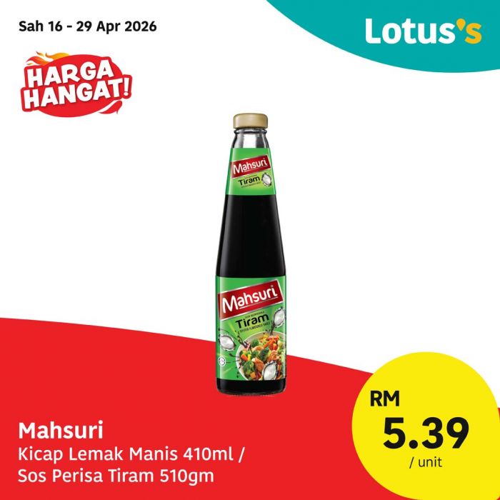 Lotus's Promotion: Harga Hangat! - Essential Groceries from RM2.79 | 16 - 29 April 2026 Lotus's Promotion: Harga Hangat! - Essential Groceries from RM2.79 | 16 - 29 April 2026
