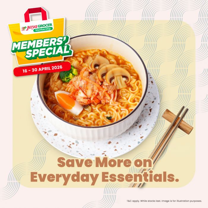 Jaya Grocer Promotion: Members' Special - Huge Savings on Everyday Essentials | 16 - 30 Apr 2026 Jaya Grocer Promotion: Members' Special - Huge Savings on Everyday Essentials | 16 - 30 Apr 2026