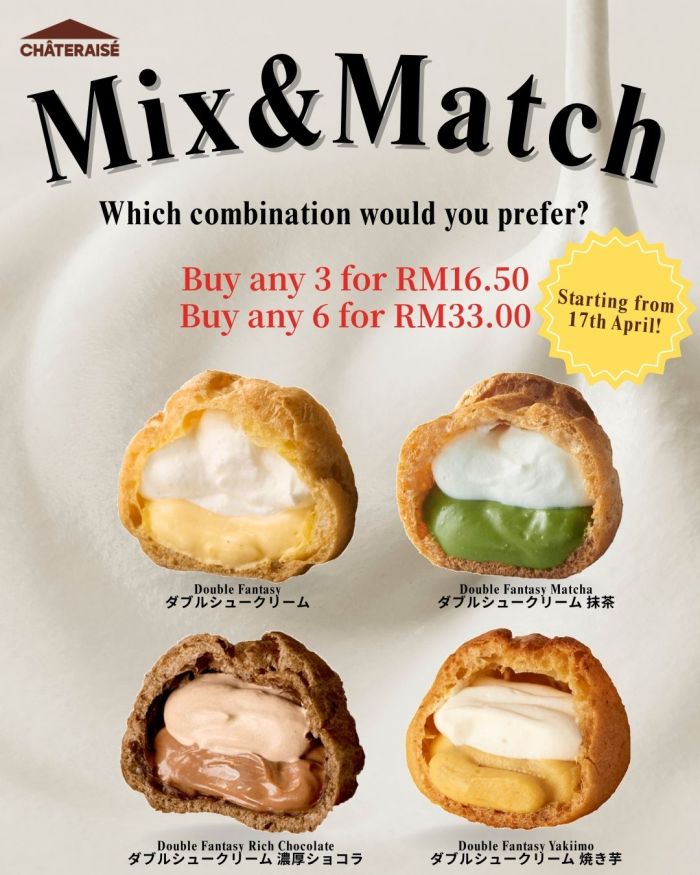 Chateraise Promotion: Mix & Match Puffs - Buy 3 for RM16.50 | April 2026 Chateraise Promotion: Mix & Match Puffs - Buy 3 for RM16.50 | April 2026