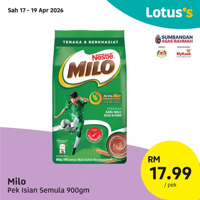 最新 Lotus's 促销 (17-29日):Pasti Berbaloi | Milo特价RM17.99 / 附完整价格表