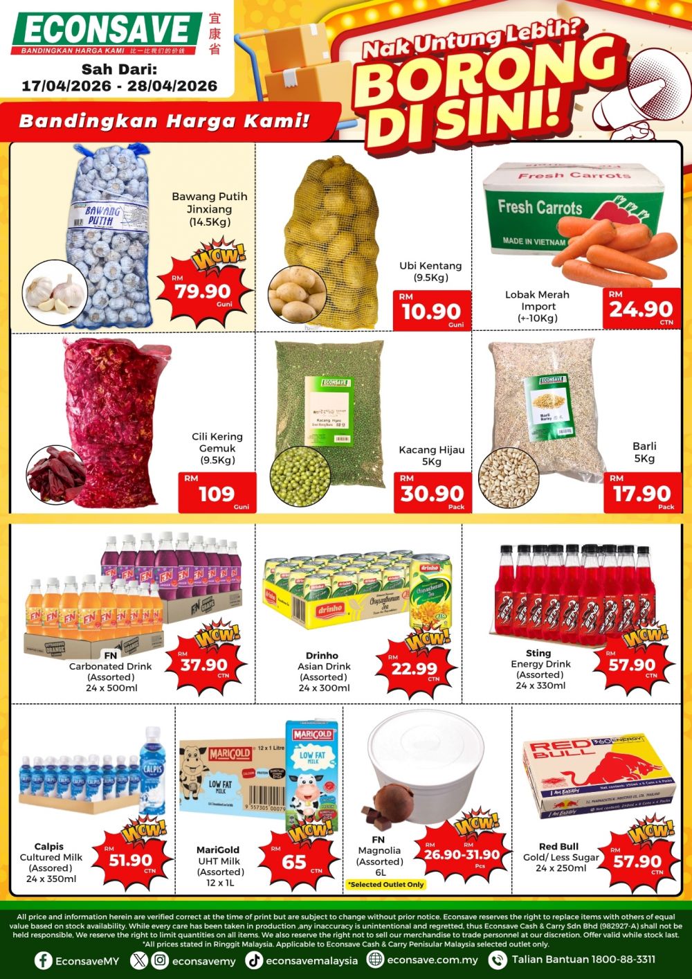 Econsave Promotion: Borong Di Sini - Wholesale Deals from RM10.90 | 17-28 April 2026 Econsave Promotion: Borong Di Sini - Wholesale Deals from RM10.90 | 17-28 April 2026