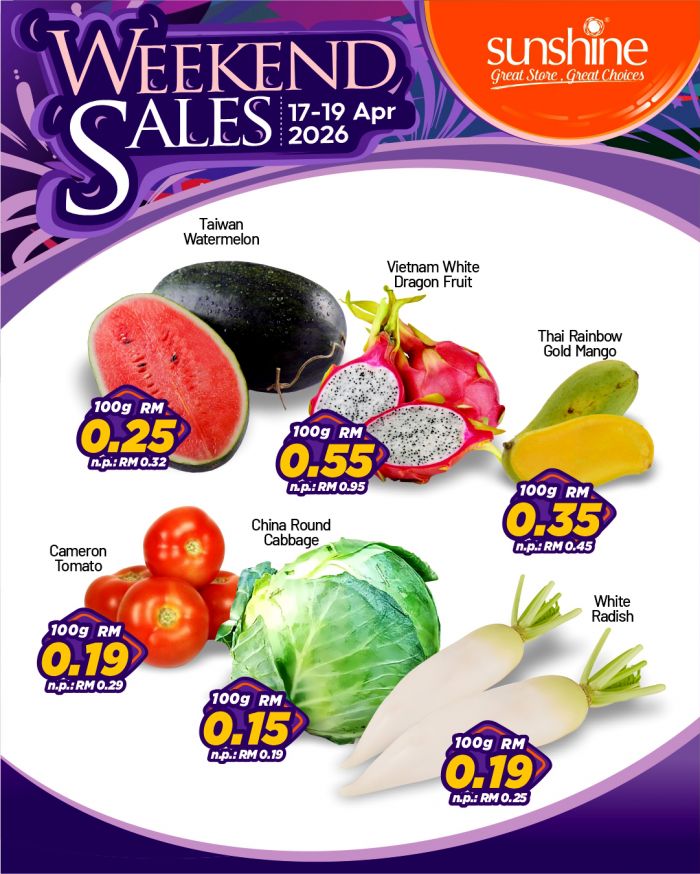 Sunshine Weekend Promotion: Weekend Sales - Coke 1.5L @ RM2.69 | 17-19 Apr 2026 Sunshine Weekend Promotion: Weekend Sales - Coke 1.5L @ RM2.69 | 17-19 Apr 2026