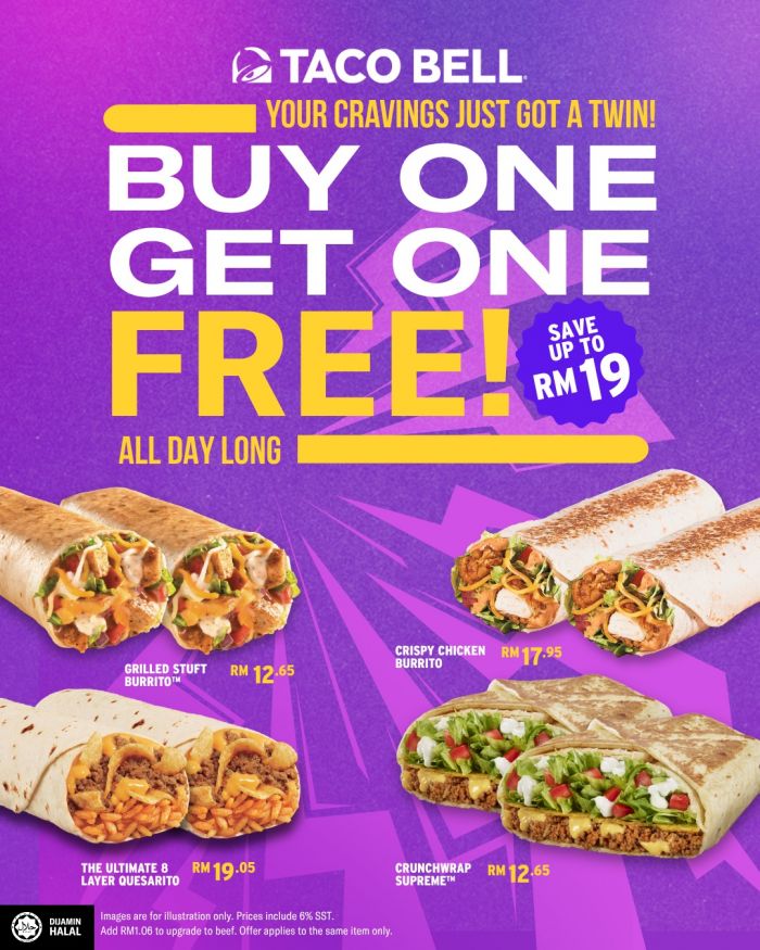 Taco Bell Buy 1 Free 1 Promotion: All Day Long - Buy 1 Free 1 Taco Bell Buy 1 Free 1 Promotion: All Day Long - Buy 1 Free 1