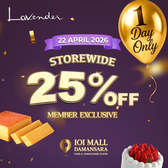 SEO-Max Title (EN) Lavender Bakery IOI Mall Damansara Promotion: Grand Opening - 25% OFF Storewide & Free RM10 Voucher | 22 April 2026 SEO-Max Title (EN) Lavender Bakery IOI Mall Damansara Promotion: Grand Opening - 25% OFF Storewide & Free RM10 Voucher | 22 April 2026