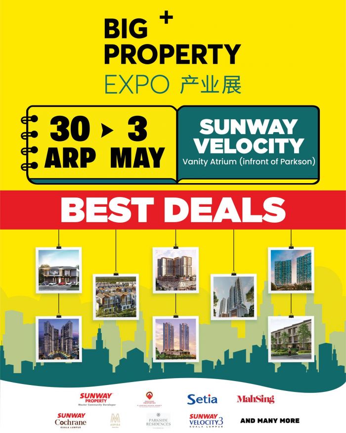 BIG Property Expo at Sunway Velocity: Property Fair - Exclusive Deals & Free Booking Fees | 30 Apr - 3 May 2026 BIG Property Expo at Sunway Velocity: Property Fair - Exclusive Deals & Free Booking Fees | 30 Apr - 3 May 2026