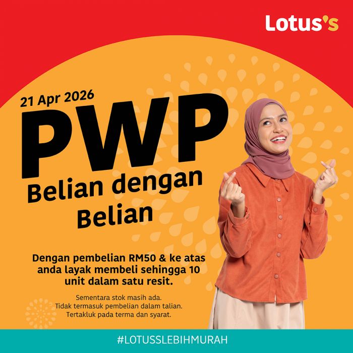 Lotus's PWP Promotion: Health & Beauty Sale - Up to 50% OFF | 21 - 29 April 2026 Lotus's PWP Promotion: Health & Beauty Sale - Up to 50% OFF | 21 - 29 April 2026