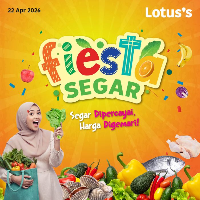 Lotus's Buy 1 Free 1 Promotion: Fiesta Segar - Buy 1 Free 1 Fresh Produce & Bakery | 22-28 Apr 2026 Lotus's Buy 1 Free 1 Promotion: Fiesta Segar - Buy 1 Free 1 Fresh Produce & Bakery | 22-28 Apr 2026
