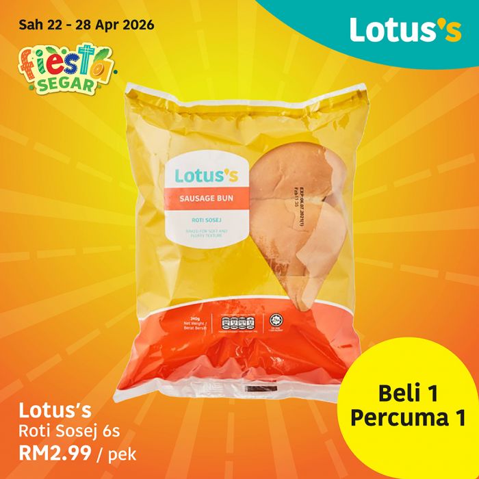 最新 Lotus's 促销 (2026年4月22日-28日):Fiesta Segar | 买一送一狂欢