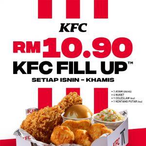 KFC Fill Up Promotion: Complete Value Meal - Just RM10.90 | Mon-Thurs