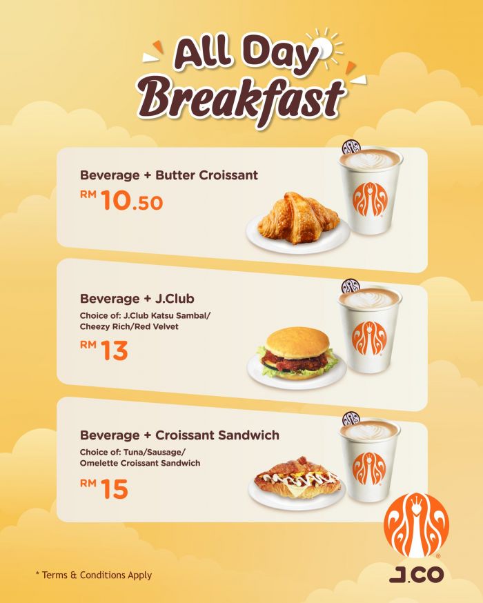 JCO Promotion: All Day Breakfast - Combos From RM10.50! JCO Promotion: All Day Breakfast - Combos From RM10.50!