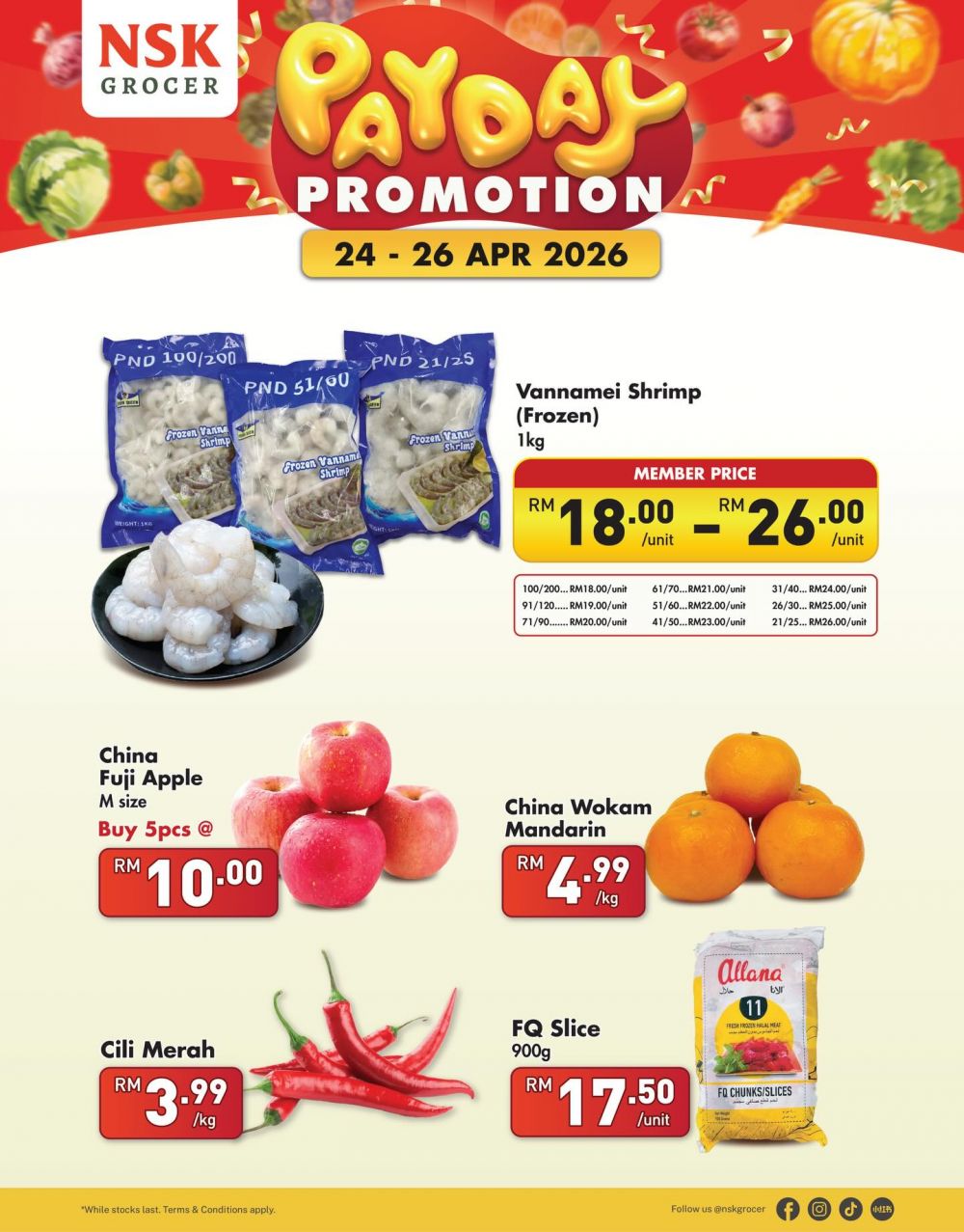 NSK Grocer Payday Promotion: Super Savings - Jasmine Rice RM16.99 | 24-26 April 2026 NSK Grocer Payday Promotion: Super Savings - Jasmine Rice RM16.99 | 24-26 April 2026