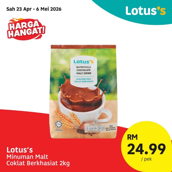 最新 Lotus's 促销 (至2026年5月6日):Harga Hangat Deals | 杂货超值特价低至RM1.95