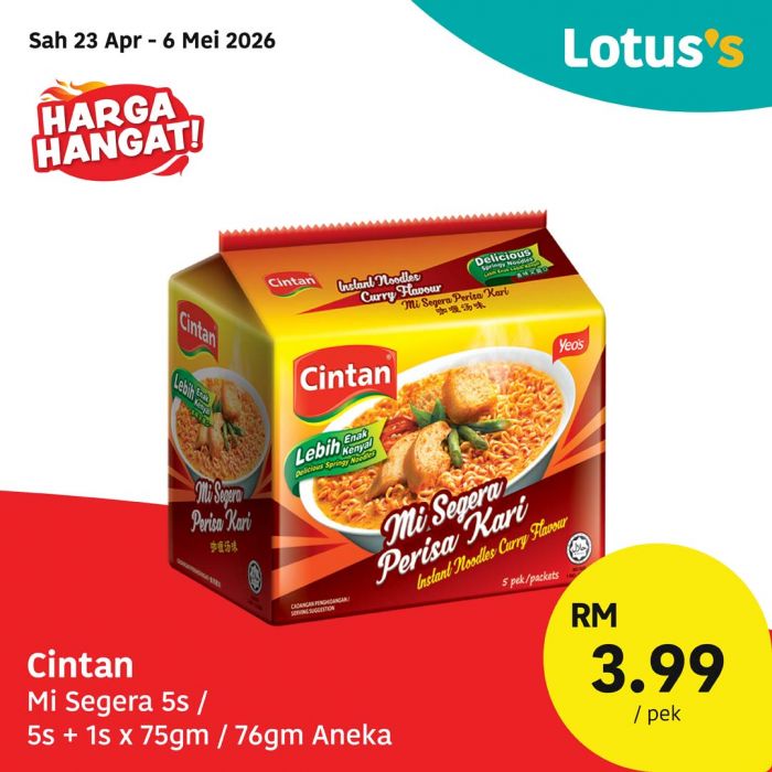 最新 Lotus's 促销 (至2026年5月6日):Harga Hangat Deals | 杂货超值特价低至RM1.95