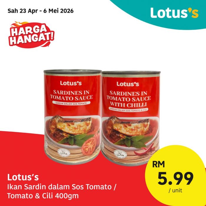 最新 Lotus's 促销 (至2026年5月6日):Harga Hangat Deals | 杂货超值特价低至RM1.95