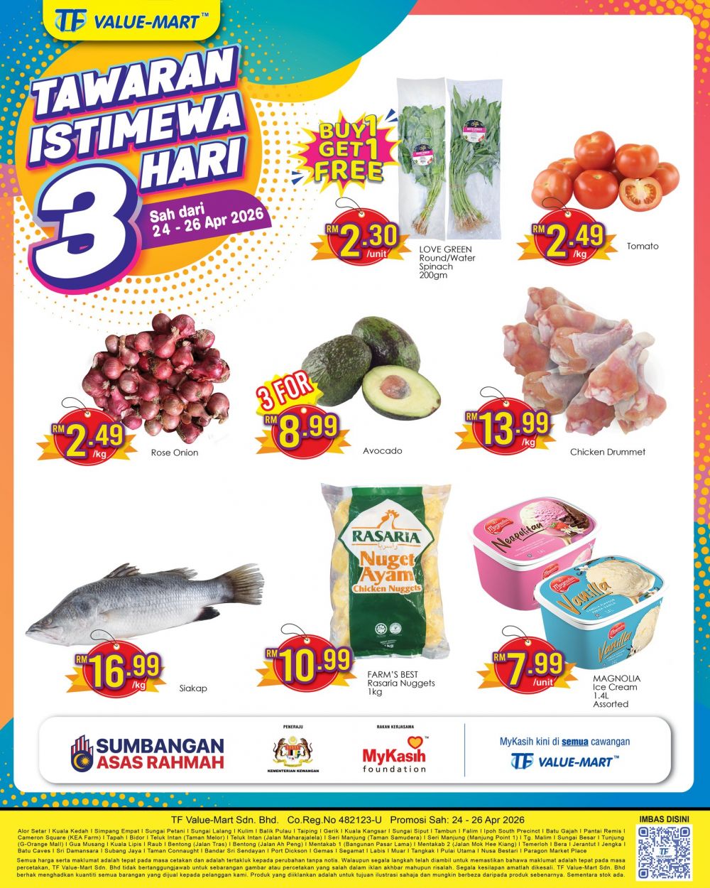 TF Value-Mart Promotion: 3 Days Special - Buy 1 Free 1 Spinach & More | 24-26 Apr 2026 TF Value-Mart Promotion: 3 Days Special - Buy 1 Free 1 Spinach & More | 24-26 Apr 2026