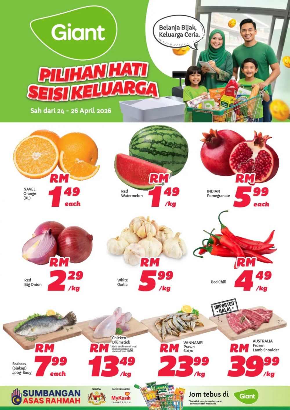 Giant Weekend Promotion: Pilihan Hati Seisi Keluarga - Fresh Siakap RM7.99 & 100 Plus RM29.99 | 24 - 26 April 2026 Giant Weekend Promotion: Pilihan Hati Seisi Keluarga - Fresh Siakap RM7.99 & 100 Plus RM29.99 | 24 - 26 April 2026