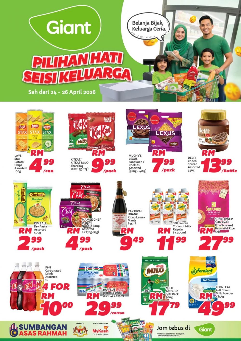 最新 Giant 促销 (2026年4月24日-2026年4月26日):Pilihan Hati Seisi Keluarga | 附完整杂货打折清单