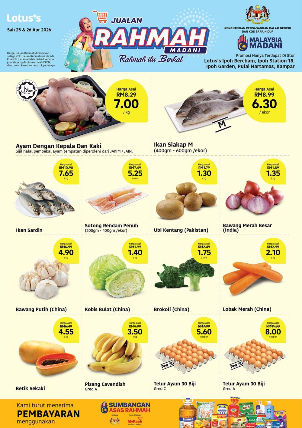 Lotus's Jualan Rahmah: Madani Promo - Fresh Chicken RM7.00/kg & Huge Discounts | 25-26 April 2026 Lotus's Jualan Rahmah: Madani Promo - Fresh Chicken RM7.00/kg & Huge Discounts | 25-26 April 2026