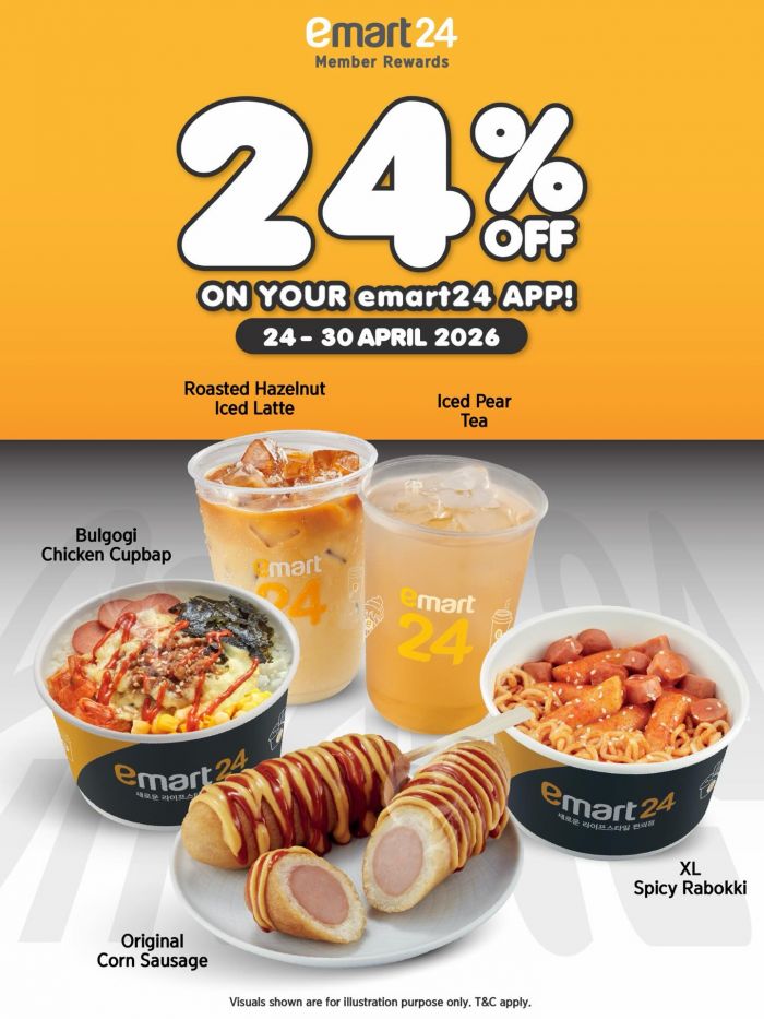 emart24 Promotion: Member Rewards - 24% OFF on App | 24-30 April 2026 emart24 Promotion: Member Rewards - 24% OFF on App | 24-30 April 2026