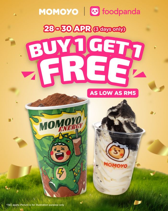 Momoyo FoodPanda Buy 1 Free 1 Promotion: Exclusive Deal - As Low As RM5 | 28-30 April 2026 Momoyo FoodPanda Buy 1 Free 1 Promotion: Exclusive Deal - As Low As RM5 | 28-30 April 2026