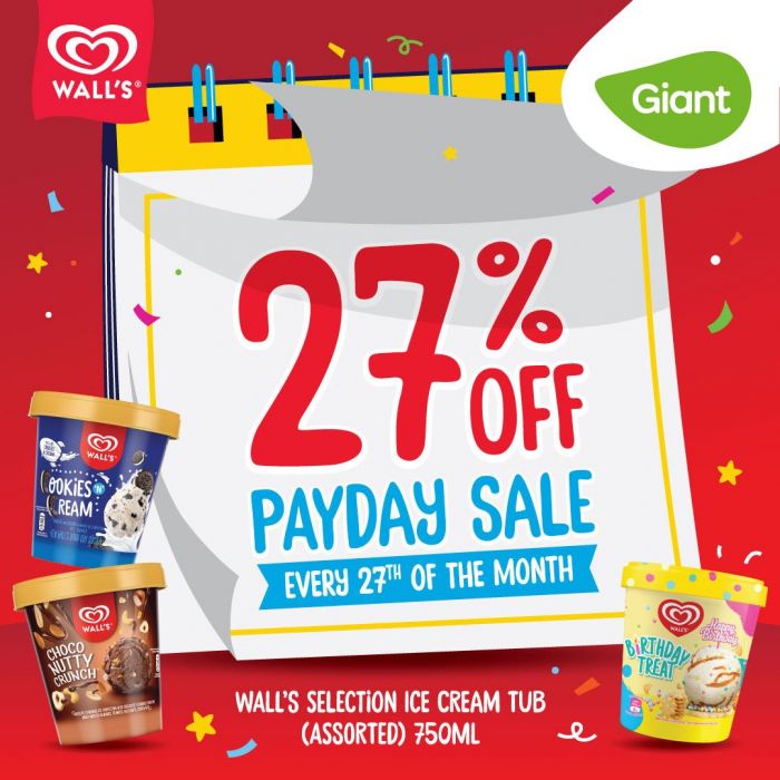 Giant Wall's Payday Sale: Ice Cream Tub Promotion - 27% OFF | 27 April 2026 Giant Wall's Payday Sale: Ice Cream Tub Promotion - 27% OFF | 27 April 2026