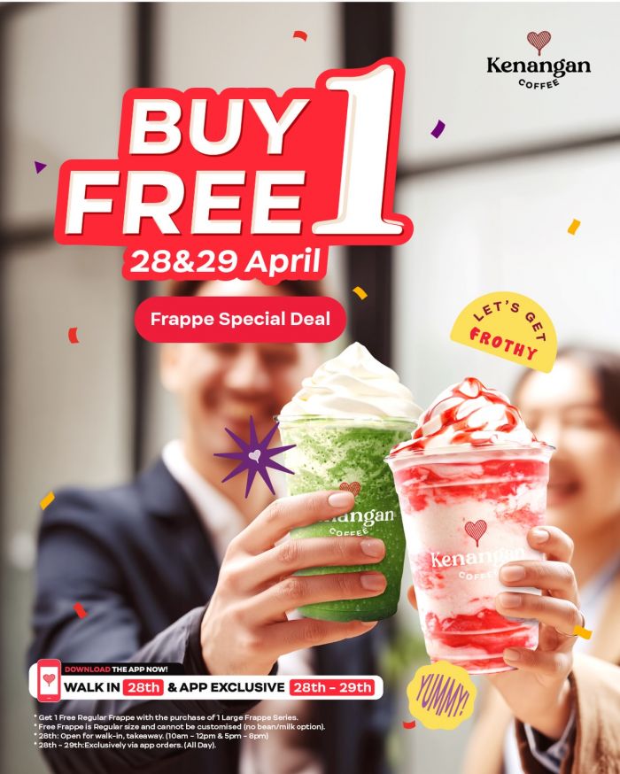 Kenangan Coffee Buy 1 Free 1 Promotion: Frappe Special Deal - Buy 1 Free 1 | April 2026 Kenangan Coffee Buy 1 Free 1 Promotion: Frappe Special Deal - Buy 1 Free 1 | April 2026