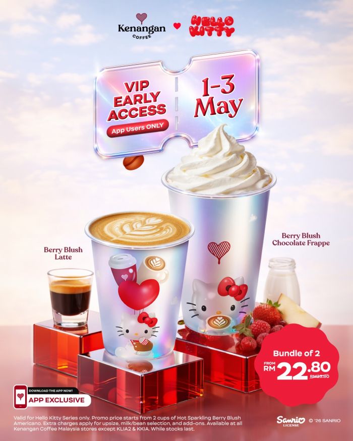 Kenangan Coffee Promotion: Hello Kitty VIP Early Access - Bundle of 2 from RM22.80 | May 2026 Kenangan Coffee Promotion: Hello Kitty VIP Early Access - Bundle of 2 from RM22.80 | May 2026